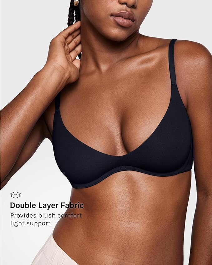 Deep Plunge Unlined Underwire Demi Balconette Bra